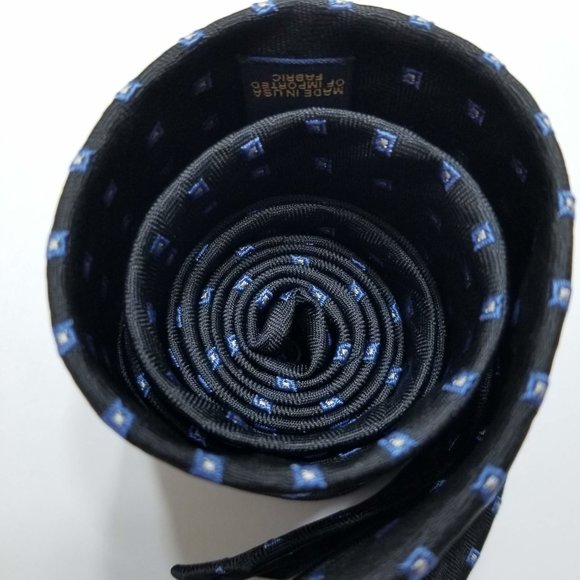 Brooks Brothers 346 Neck Tie - Black W/Blue Square - Picture 5 of 8